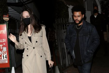 The Weeknd and Angelina Jolie were spotted on a dinner date.
